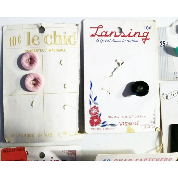 Buttons Fastener Collection Vintage Le Chic Lansing La Petite BGE Original Craft - Picture 2 of 13